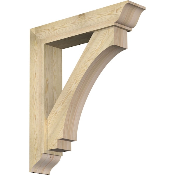 Ekena Millwork Imperial Traditional Rough Sawn Bracket w/ Offset Brace, Douglas Fir, 8"W x 38"D x 44"H BKT0806X38X44IMP01RDF - main